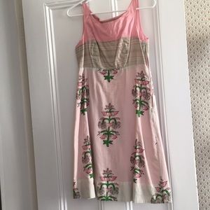 Anthropologie, pink gold floral summer dress 2